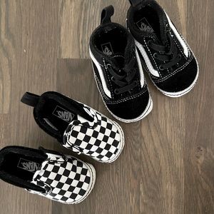 Two pairs of VANs baby shoes - size 2C